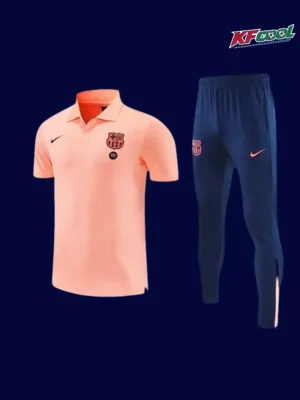 Barcelona 2526 pink training tracksuit front with club crest / lightweight design