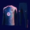 Barcelona 25/26 pink training tracksuit front with club logo