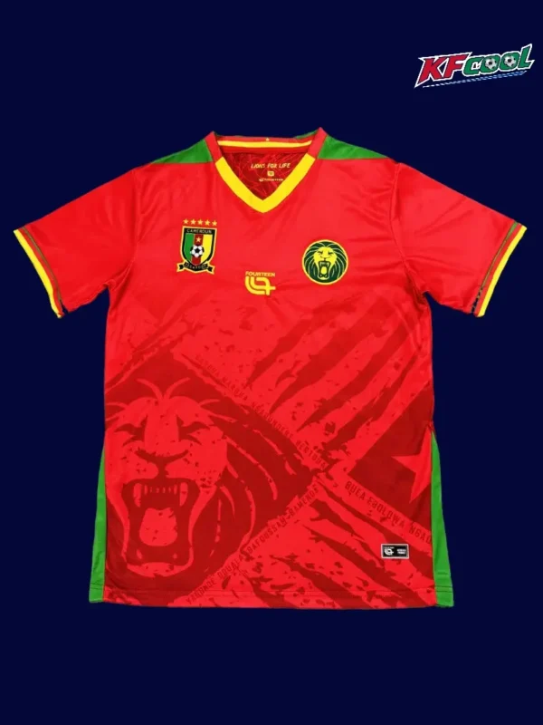 Cameroon 25/26 away red football jersey front with official crest