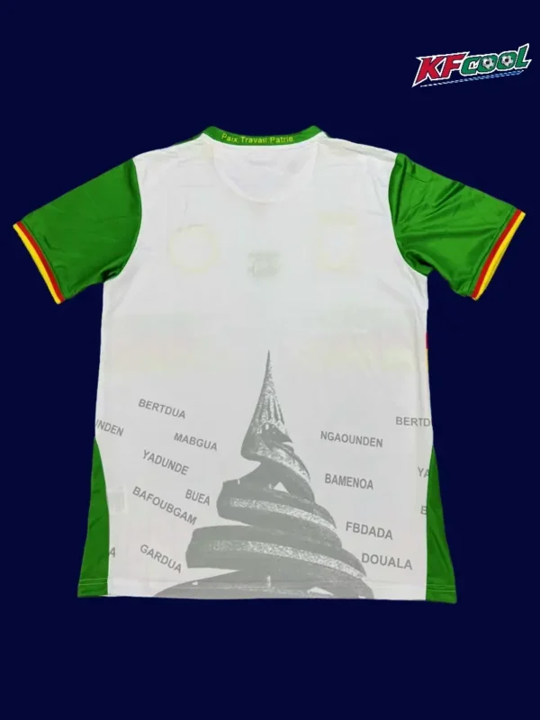 Cameroon Third White Jersey 2526 Fans Version2 - kfcool.com Back view of Cameroon 25/26 third white jersey with number placement