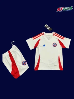 Chile Away White Kids kits 2425 Fans Version1 Chile kids 24/25 away white football jersey front with youth fit