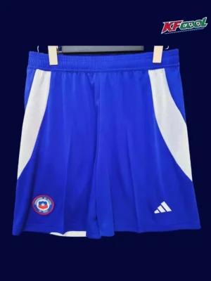 Chile Blue Shorts Pants 2425 Fans Version Chile 24/25 blue shorts pants front with official design
