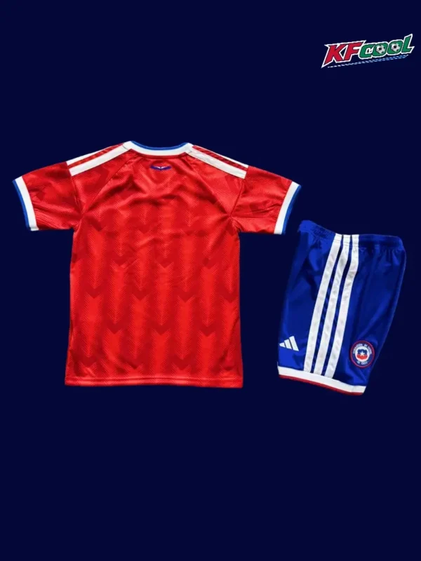 Back view of Chile kids 26/27 home jersey with number area