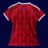 Back view of Chile women 26/27 home red jersey with custom number area