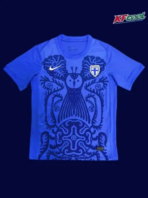 Finland 25/26 away blue football jersey front with national badge