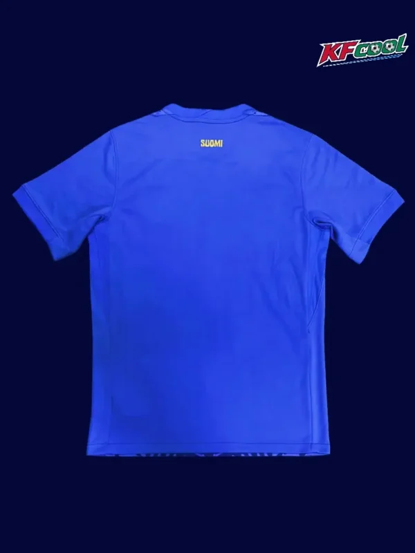 Finland Away Blue Jersey 2526 Fans Version2 - KFCool – Football Jerseys & Soccer Kits Store Back view of Finland 25/26 away blue jersey