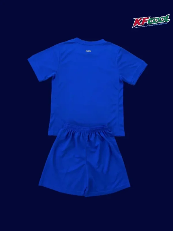 Finland Away Blue Kids kits 2526 Fans Version2 - KFCool – Football Jerseys & Soccer Kits Store Back view of Finland kids 25/26 away jersey