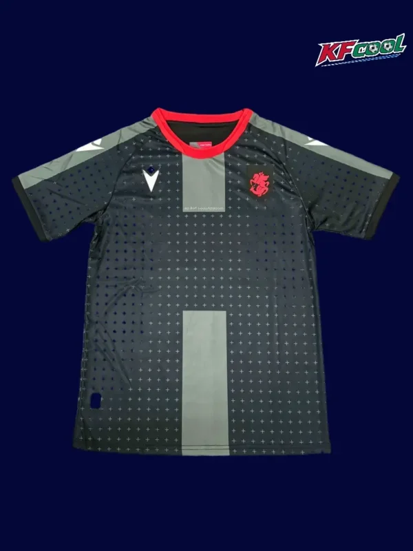 Georgia Away Black Shirt 2024 Fans Version1 - kfcool.com Georgia 2024 away black football shirt front with crest