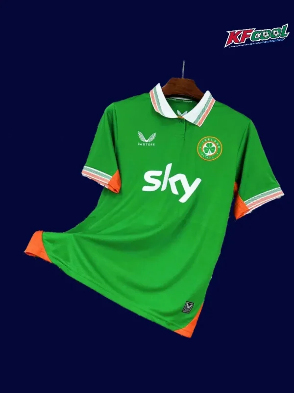 Ireland 25/26 home green football shirt front with national crest