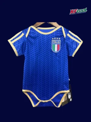 Italy Home Blue Babysuit Infant Crawl 2627A Italy baby home blue onesie 26/27 front, soft infant crawl suit.