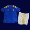Italy Home Blue Kids kits 2627 Player Version1 - kfcool.com Italy kids home player jersey 26/27 front, performance youth fit.