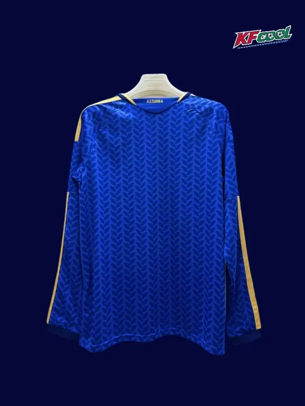Italy long-sleeve home blue jersey 26/27 fans version back.