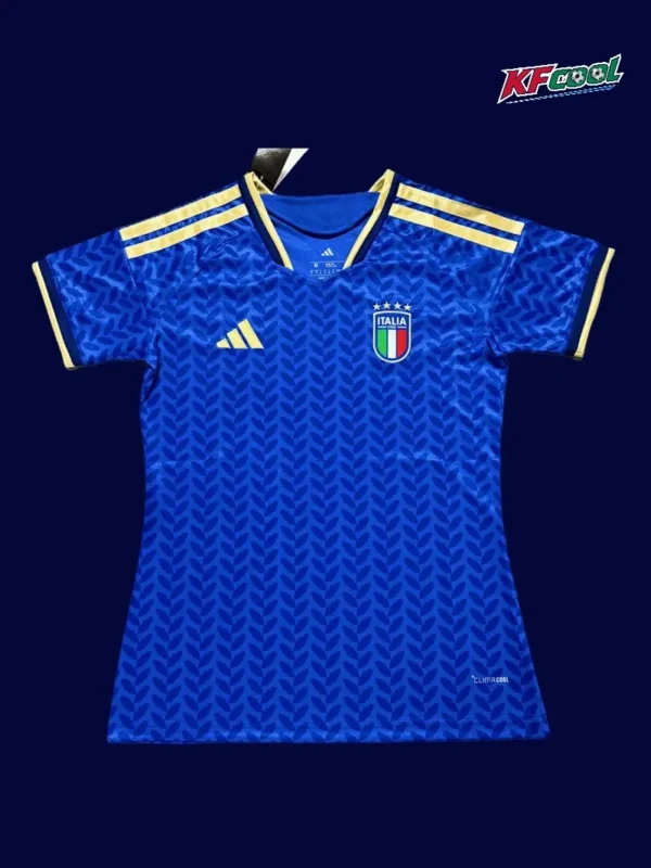 Italy women home blue jersey 26/27 fans version front, slim fit.