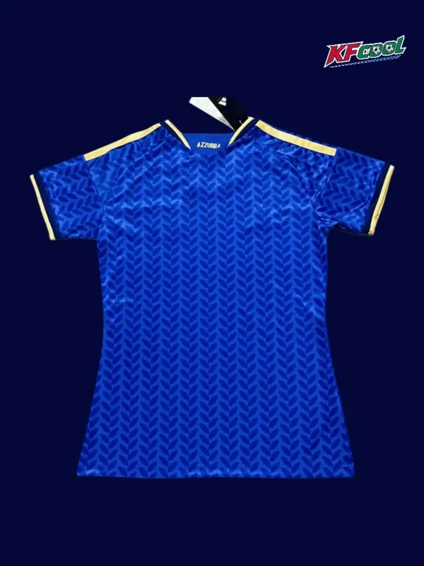 Italy women home blue jersey 26/27 fans version back with contours.