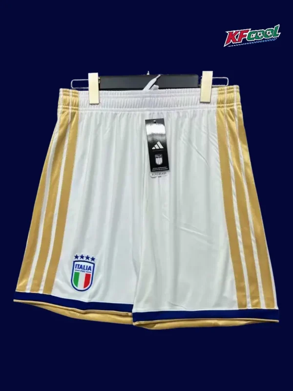 Italy Home White Shorts Pants 2627 - KFCool – Football Jerseys & Soccer Kits Store Italy home white shorts 26/27 front, athletic shorts.
