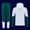 Italy White Hoodie Jacket Tracksuit 2627B - KFCool – Football Jerseys & Soccer Kits Store Italy white hoodie jacket tracksuit 26/27 back with hood and stitch detail.