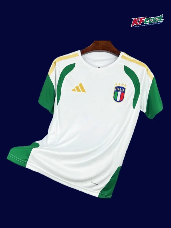 Italy White Training shirts 2627 Fans Version1 - KFCool – Football Jerseys & Soccer Kits Store Italy white training shirt 26/27 fans version front, sport cut.