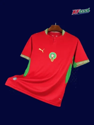 Morocco home jersey 26/27 fans version front, red-green palette.