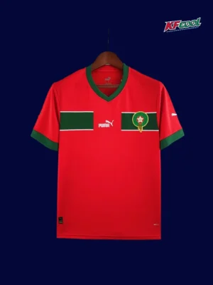 Morocco 2022 World Cup home red football shirt front