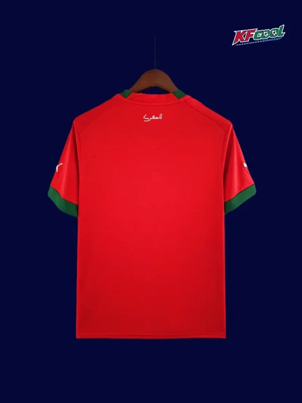 Back view of Morocco 2022 World Cup home red shirt