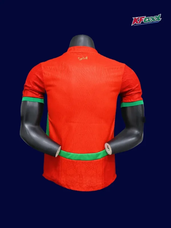 Morocco Home Red Shirt 2526 Player Version2 - kfcool.com Back view of Morocco 25/26 home red player version shirt