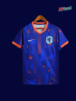 Netherlands 2024 away blue football jersey front fans version