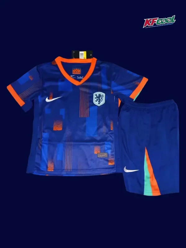 Netherlands kids 24/25 away blue football kit front
