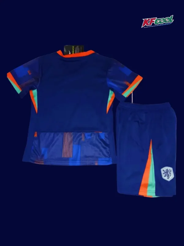 Back view of Netherlands kids 24/25 away blue kit