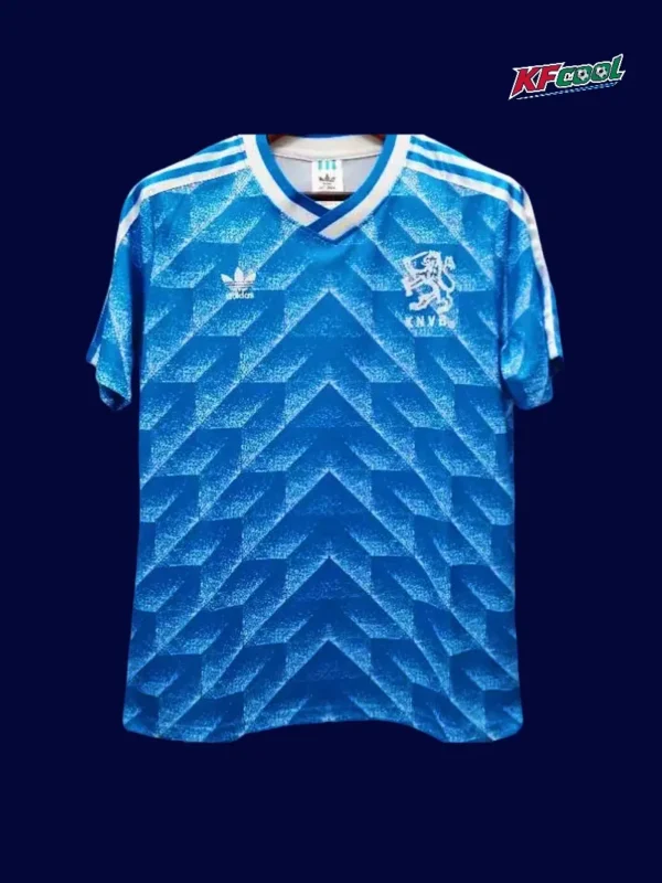 Netherlands 1988 away blue retro football jersey front