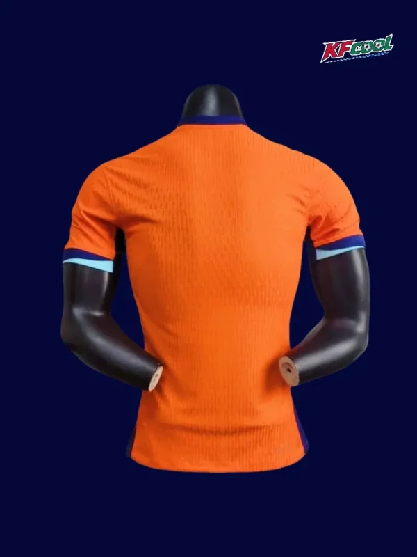 Netherlands Home Orange Jersey 2024 Player Version2 - kfcool.com Back view of Netherlands 2024 home orange player jersey