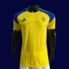 Sweden home player jersey 26/27 front, performance cut.