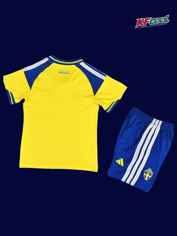 Sweden kids home jersey 26/27 fans version back with number area.