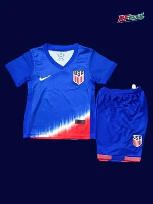 United States kids 24/25 away blue football kit front