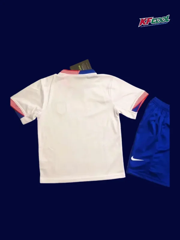 Back view of United States kids 24/25 home white kit