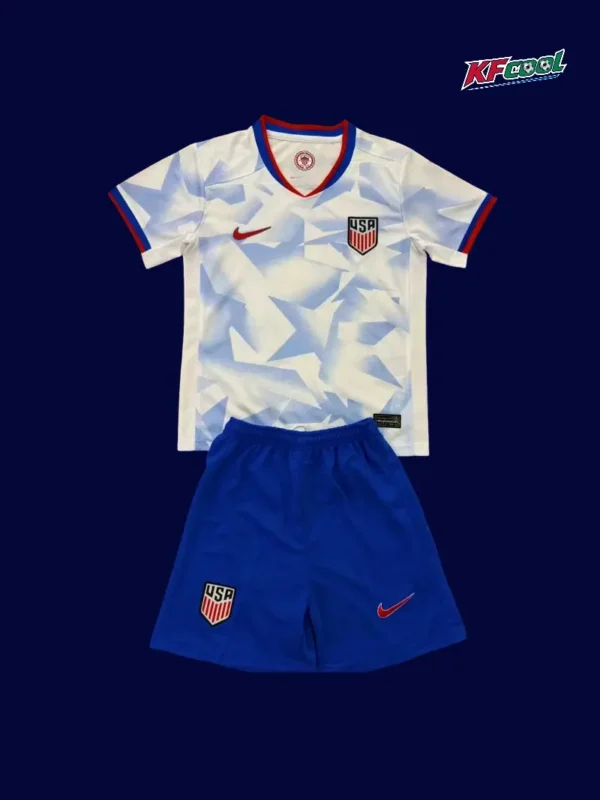 United States kids 25/26 home white football kit front