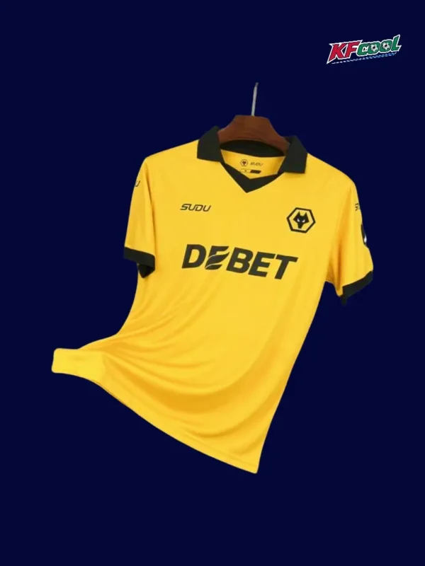Wolverhampton 25/26 home yellow football jersey front fans version