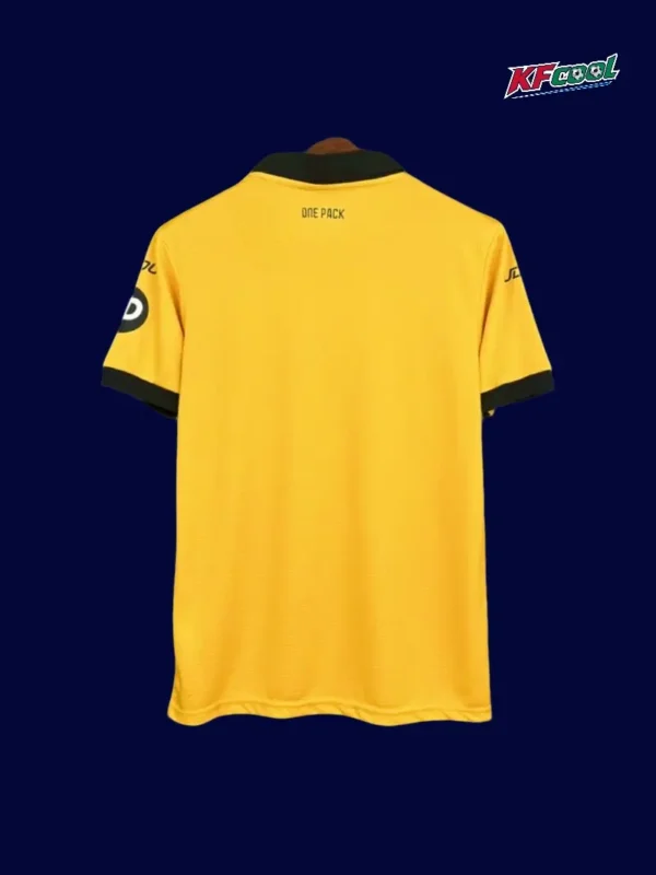 Back view of Wolverhampton 25/26 home yellow football jersey