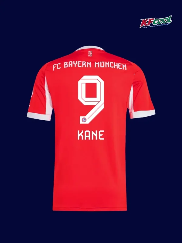 Kane 9 Bayern Munich Home Red Jersey 2526B - KFCool – Football Jerseys & Soccer Kits Store Kane 9 Bayern Munich home red jersey 25/26 back view printed number