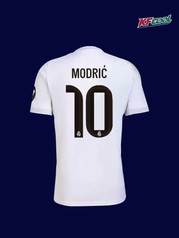 Modrić 10 Real Madrid home white jersey 25/26 back view