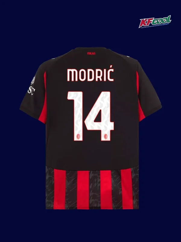 Modrić 14 AC Milan Home Jersey 2526B - kfcool.com Modrić 14 AC Milan home jersey 25/26 back view
