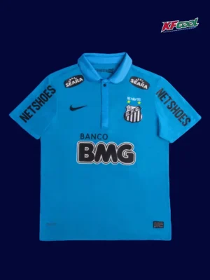 Neymar JR 11 Santos third blue retro jersey 2012 front
