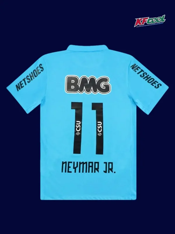 Neymar JR 11 Santos third retro blue jersey 2012 back