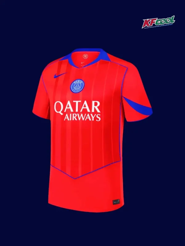 ODembélé 10 PSG Third Red Jersey 2526A - kfcool.com O.Dembélé 10 PSG third red jersey 25/26 front design