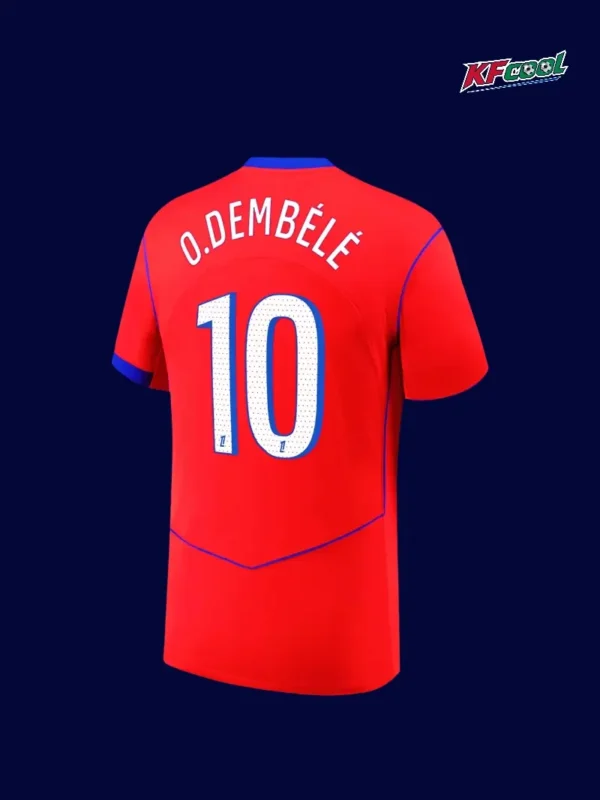 ODembélé 10 PSG Third Red Jersey 2526B - kfcool.com O.Dembélé 10 PSG third red jersey 25/26 back