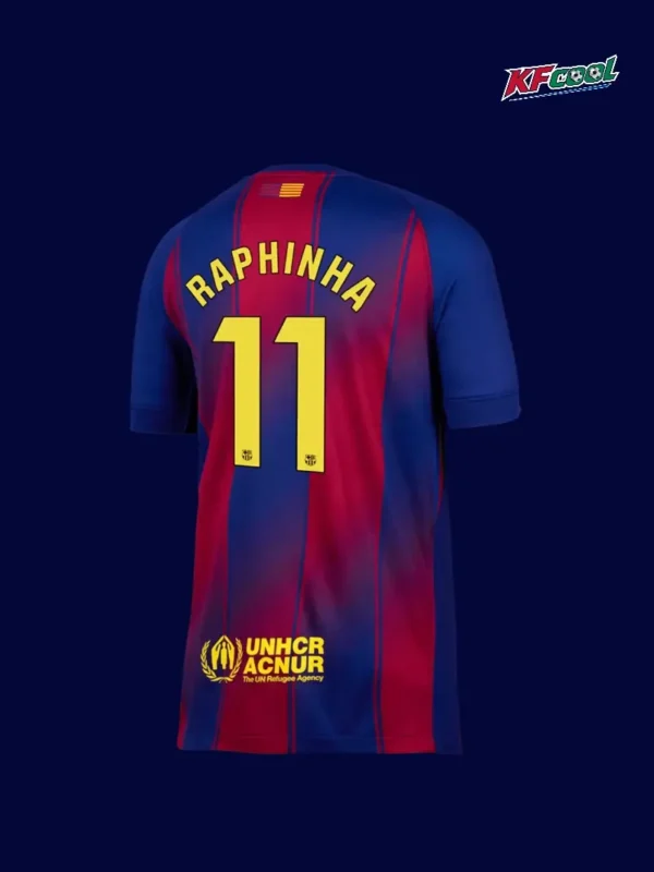 Raphinha 11 Barcelona home jersey 25/26 back print