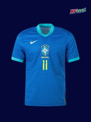Raphinha 11 Brazil away blue jersey 24/25 front national team design