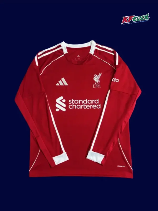 Liverpool Home Red Long Sleeve 25/26 Fans Version Front