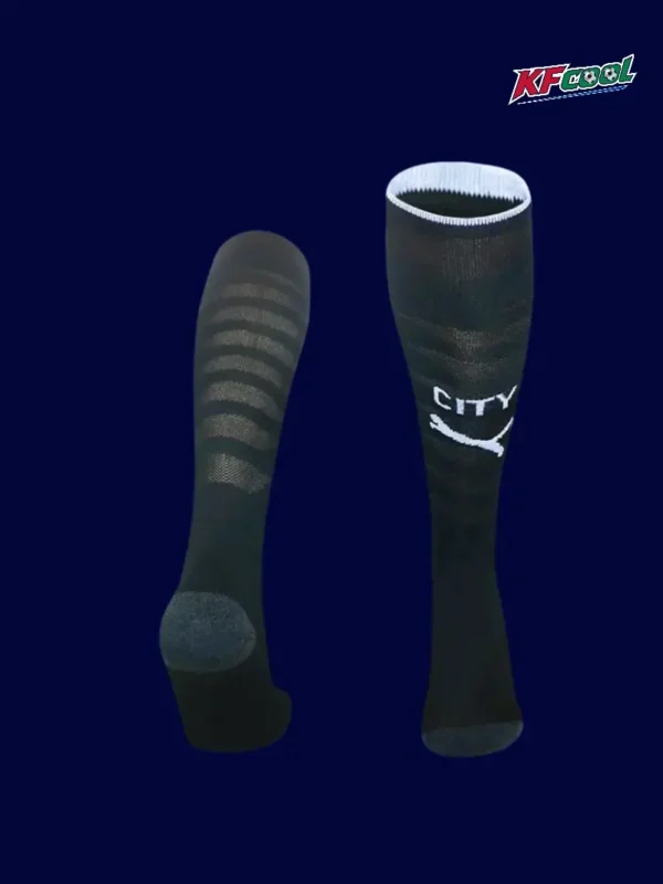 Man City 25/26 Away Black Socks Front Image