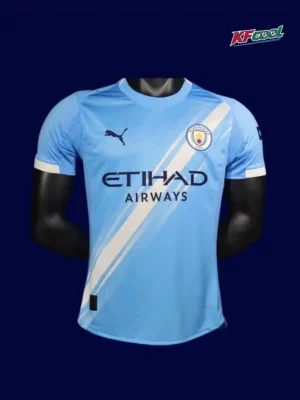 Manchester City Home Blue Jersey 2526 Player Version A Man City 25/26 Home Blue Player Version Jersey Front Image