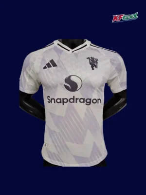 ManU 25/26 Away White Jersey Player Front, lightweight, player cut
